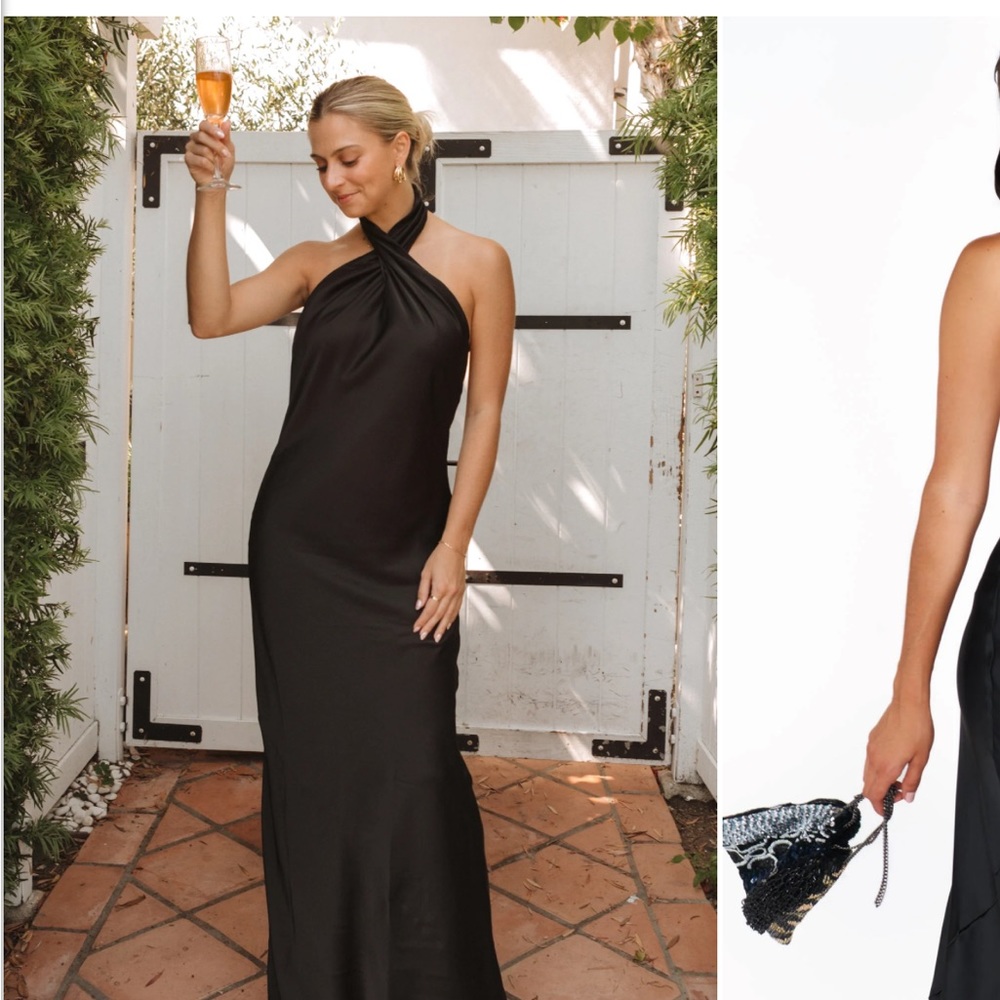 Show Me Your MuMu Black Jasmine Halter Maxi Dress